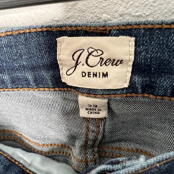 J. Crew 8" Toothpick High Rise Jeans Blue 5-Pocket Zip Skinny Leg Ankle Sz 29 - Picture 4 of 7